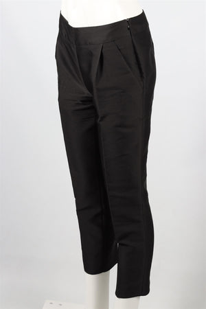 GIAMBATTISTA VALLI BLACK SILK BLEND STRAIGHT LEG PANTS SMALL