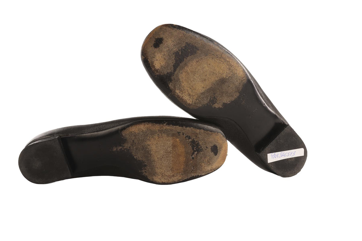 PRADA BLACK LEATHER BALLET FLATS EU 37.5 UK 4.5 US 7.5
