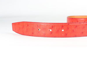 HERMÈS RED 1989 H 30 MM OSTRICH BELT