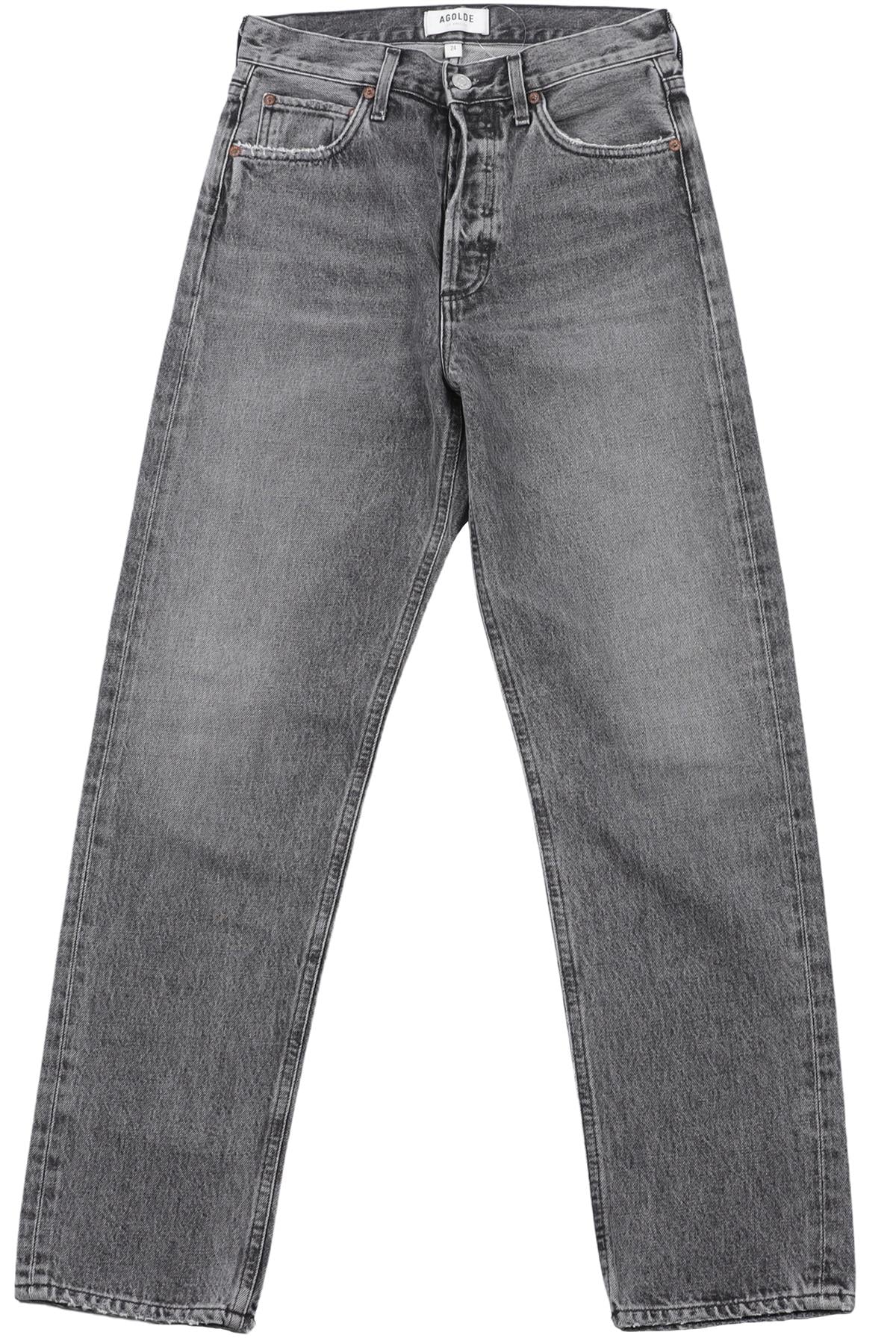 AGOLDE GREY HIGH RISE STRAIGHT LEG JEANS W24 UK 6