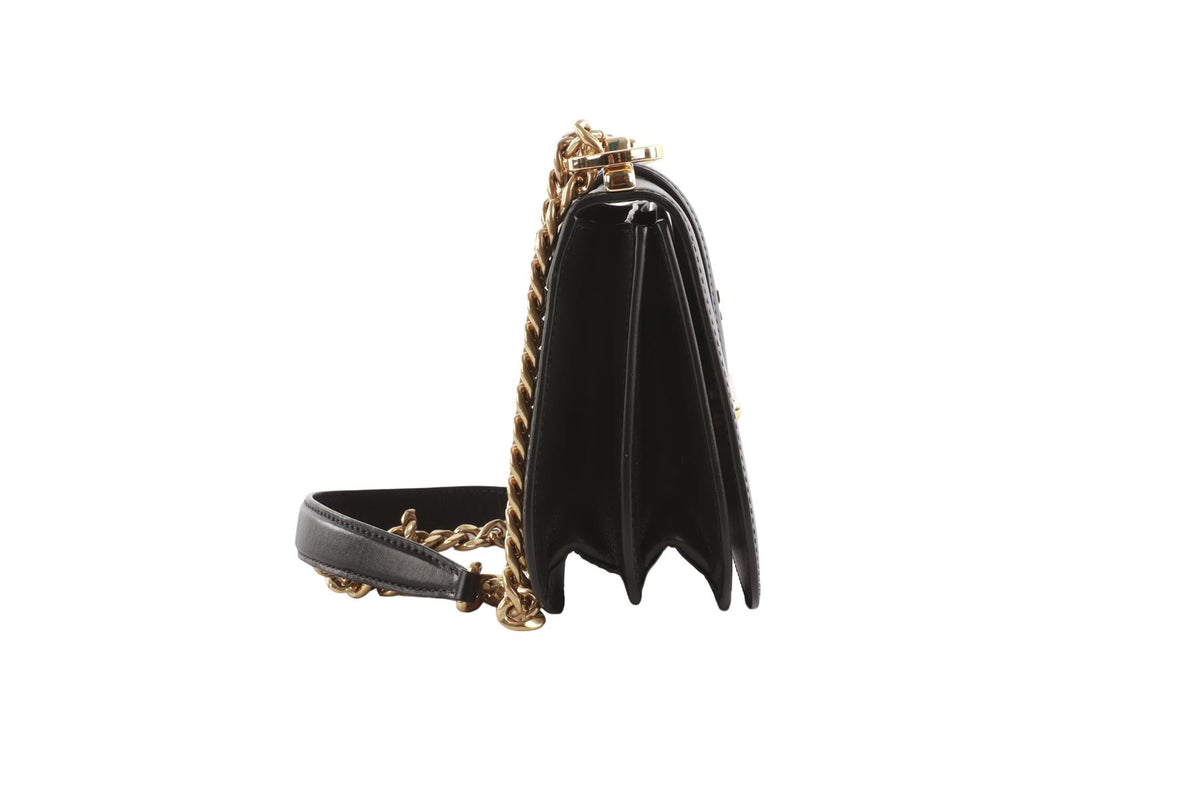 PRADA BLACK SIDONIE LEATHER SHOULDER BAG