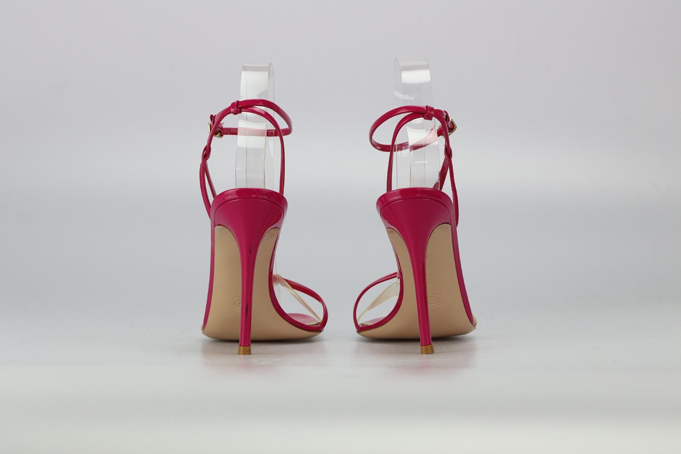 GIANVITO ROSSI PATENT LEATHER AND PVC SANDALS EU 38 UK 5 US 8