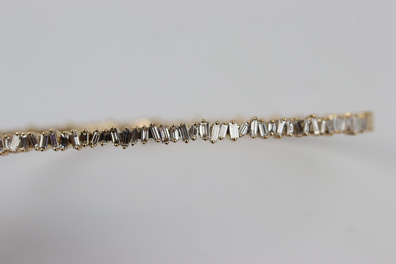 SUZANNE KALAN 18 KARAT ROSE GOLD BAGUETTE DIAMOND CHOKER