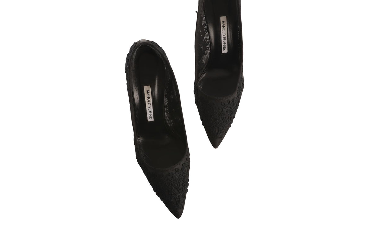 MANOLO BLAHNIK BLACK MESH PUMPS EU 40 UK 7 US 10