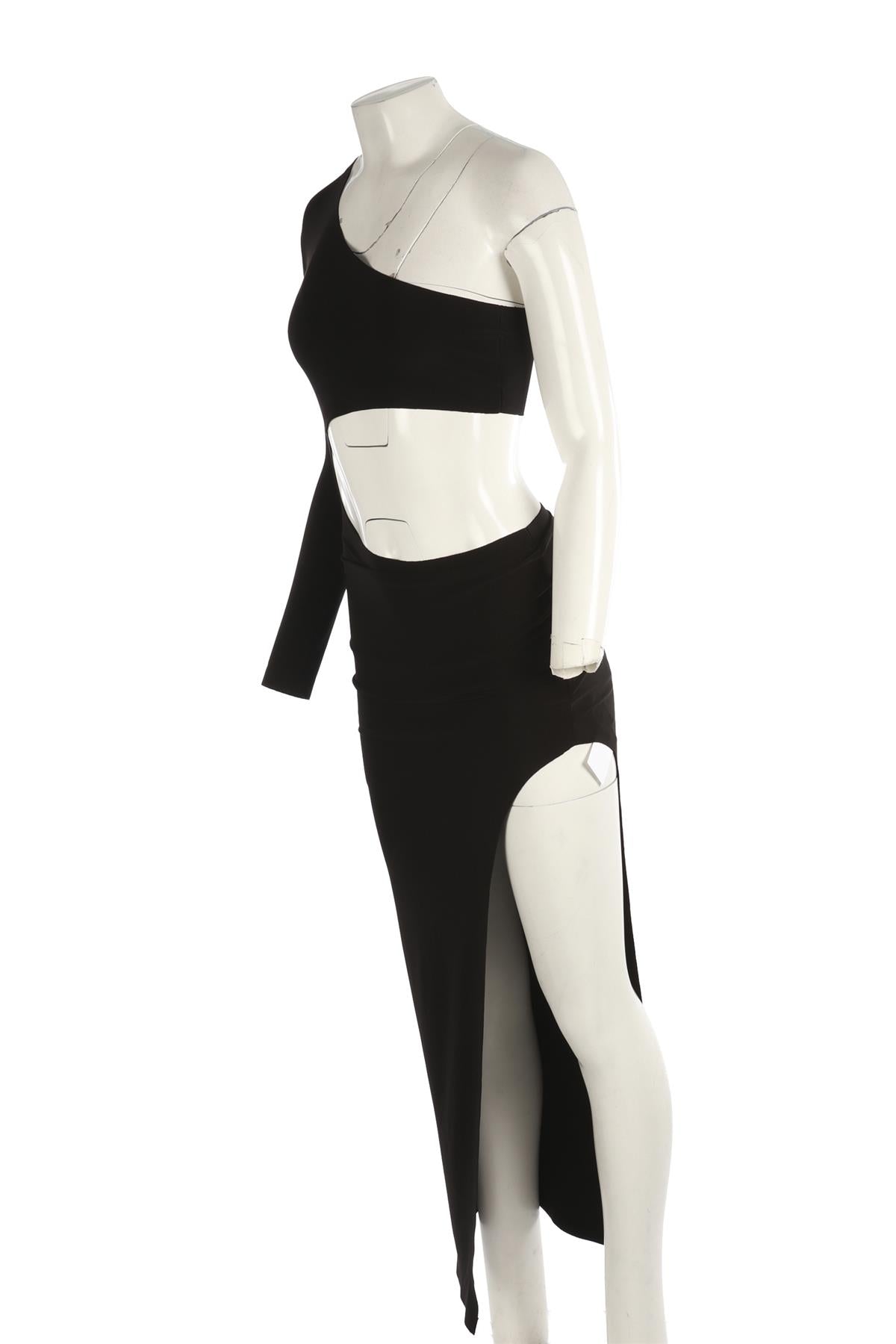 NORMA KAMALI BLACK JERSEY MAXI DRESS SMALL