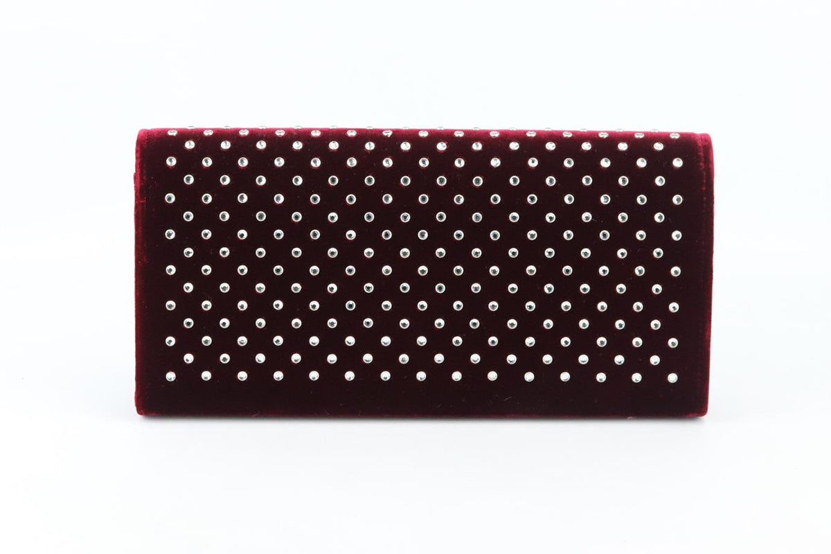 SAINT LAURENT MONOGRAMME EMBELLISHED VELVET CLUTCH