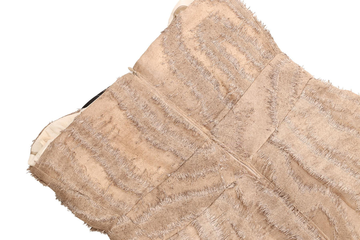 YVES SAINT LAURENT TAUPE SILK MINI DRESS FR 40 UK 12