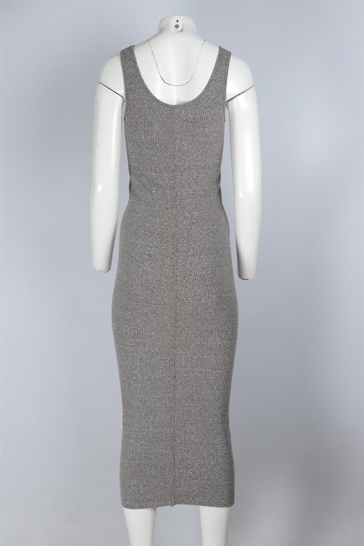 ENZA COSTA GREY KNIT MAXI DRESS MEDIUM