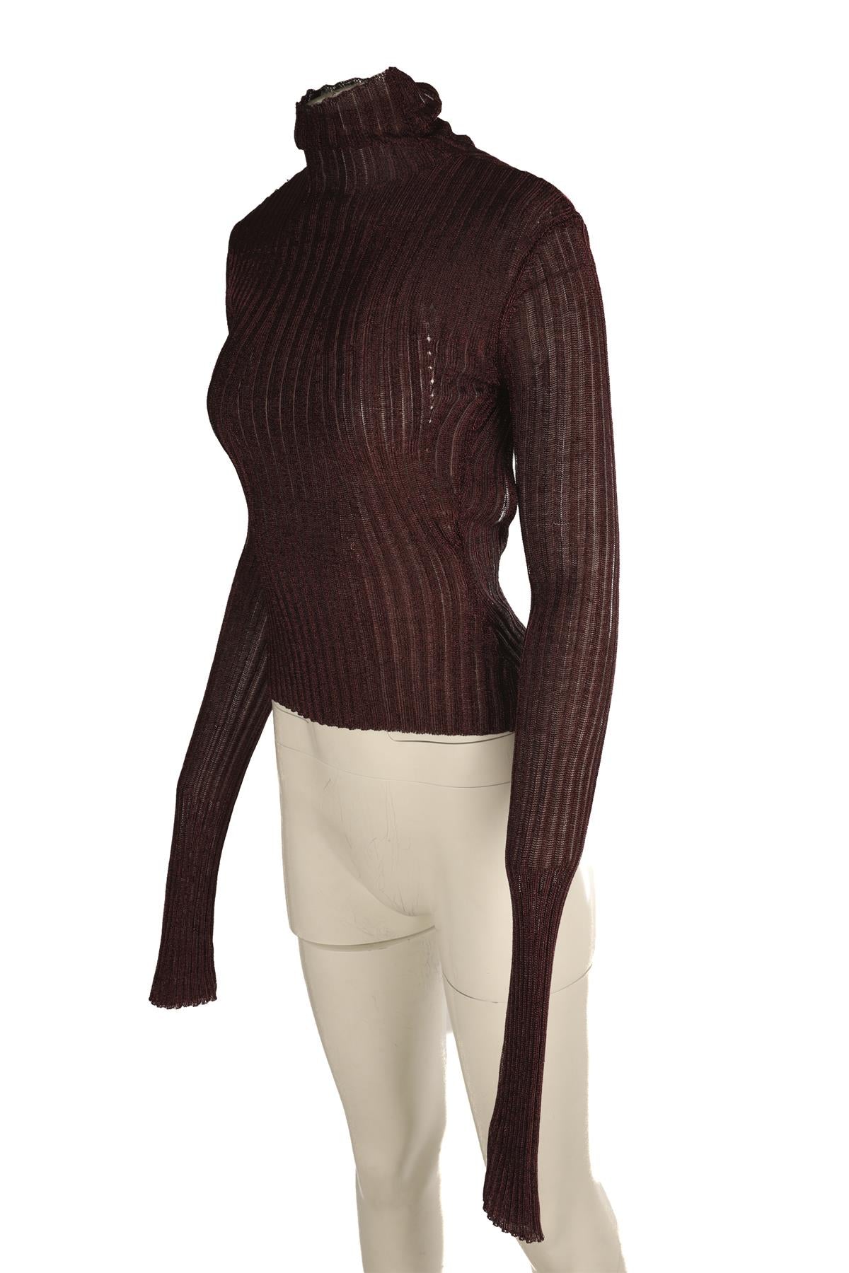 ARAKII BROWN KNIT TOP SMALL