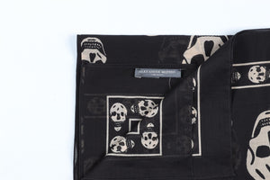 ALEXANDER MCQUEEN BLACK COTTON SCARF