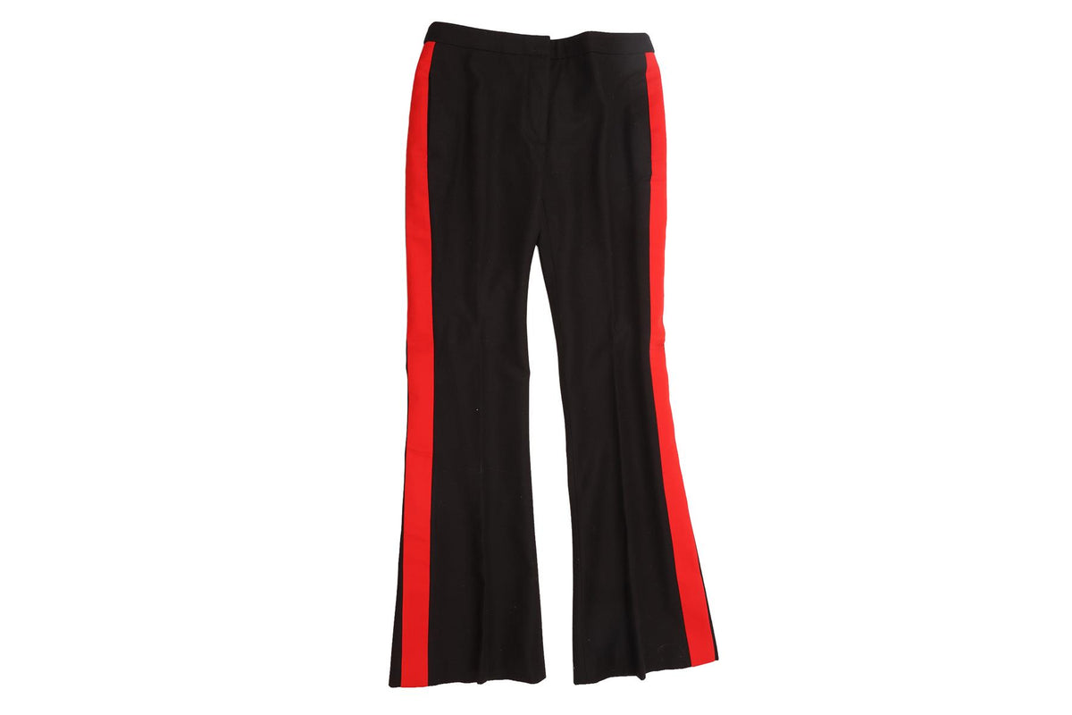 ALEXANDER MCQUEEN BLACK WOOL FLARED PANTS IT 42 UK 10
