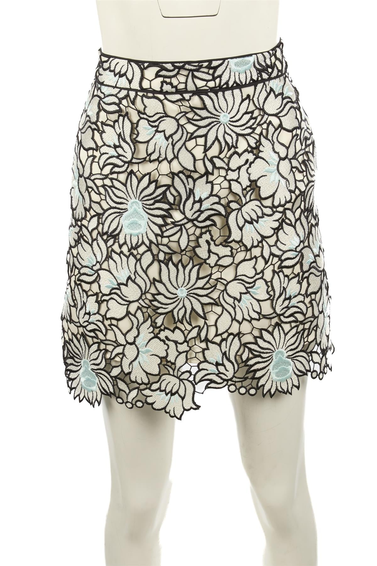 SELF-PORTRAIT MULTI CROCHET MINI SKIRT UK 4