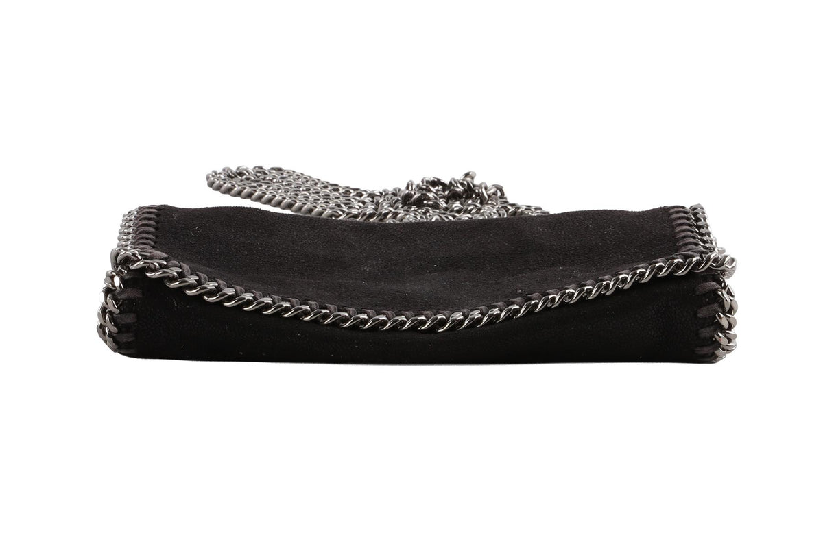 STELLA MCCARTNEY BLACK FALABELLA FAUX SUEDE CROSSBODY BAG