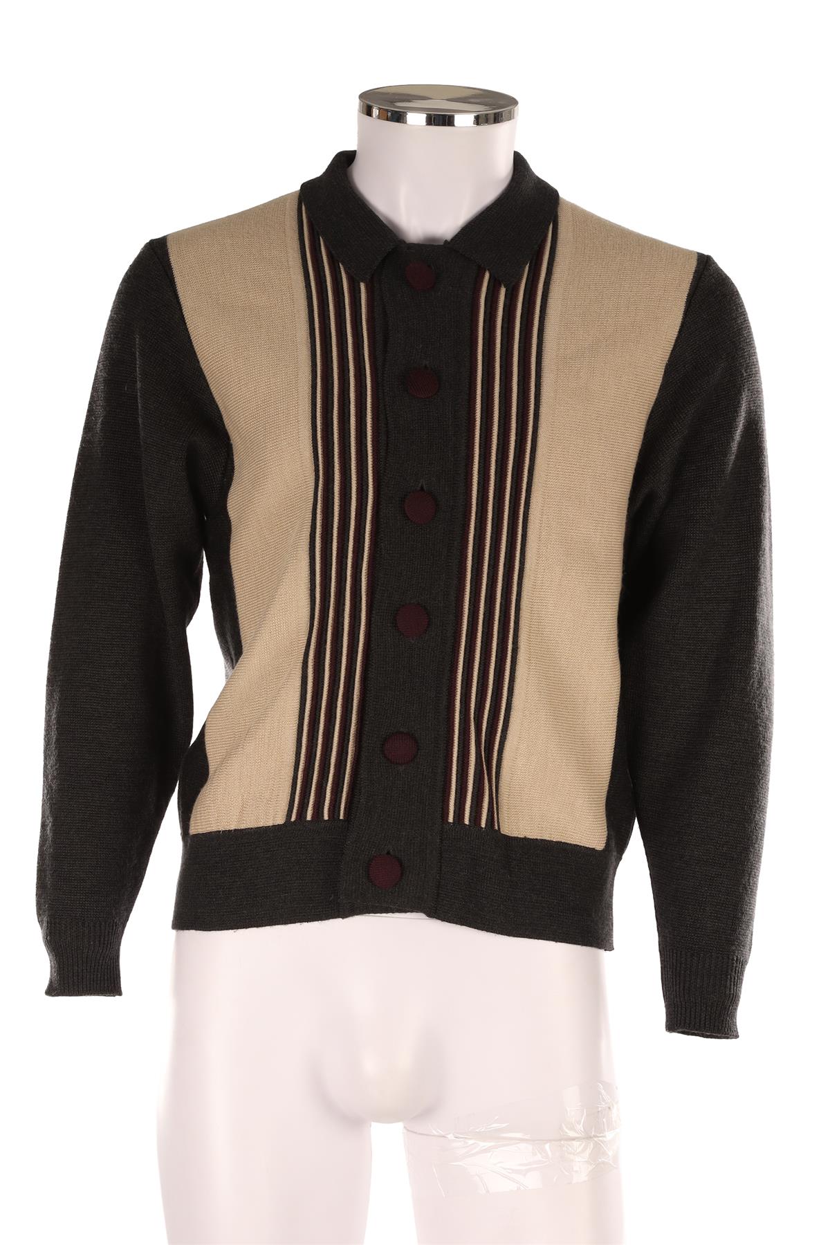 SASQUATCHFABRIX GREY MEN'S WOOL CARDIGAN SMALL