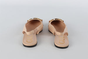 GUCCI NUDE GG LEATHER SLINGBACK FLATS EU 36 UK 3 US 6