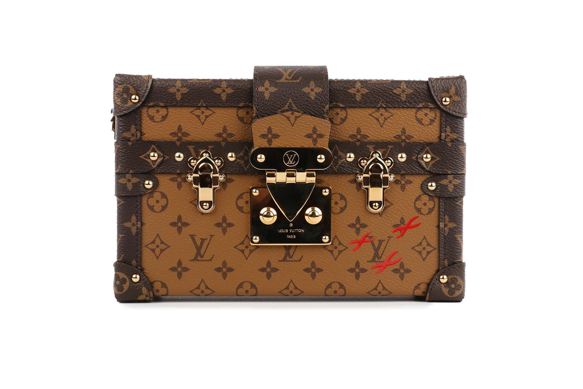 LOUIS VUITTON BROWN 2017 PETITE MALLE MONOGRAM COATED CANVAS CLUTCH