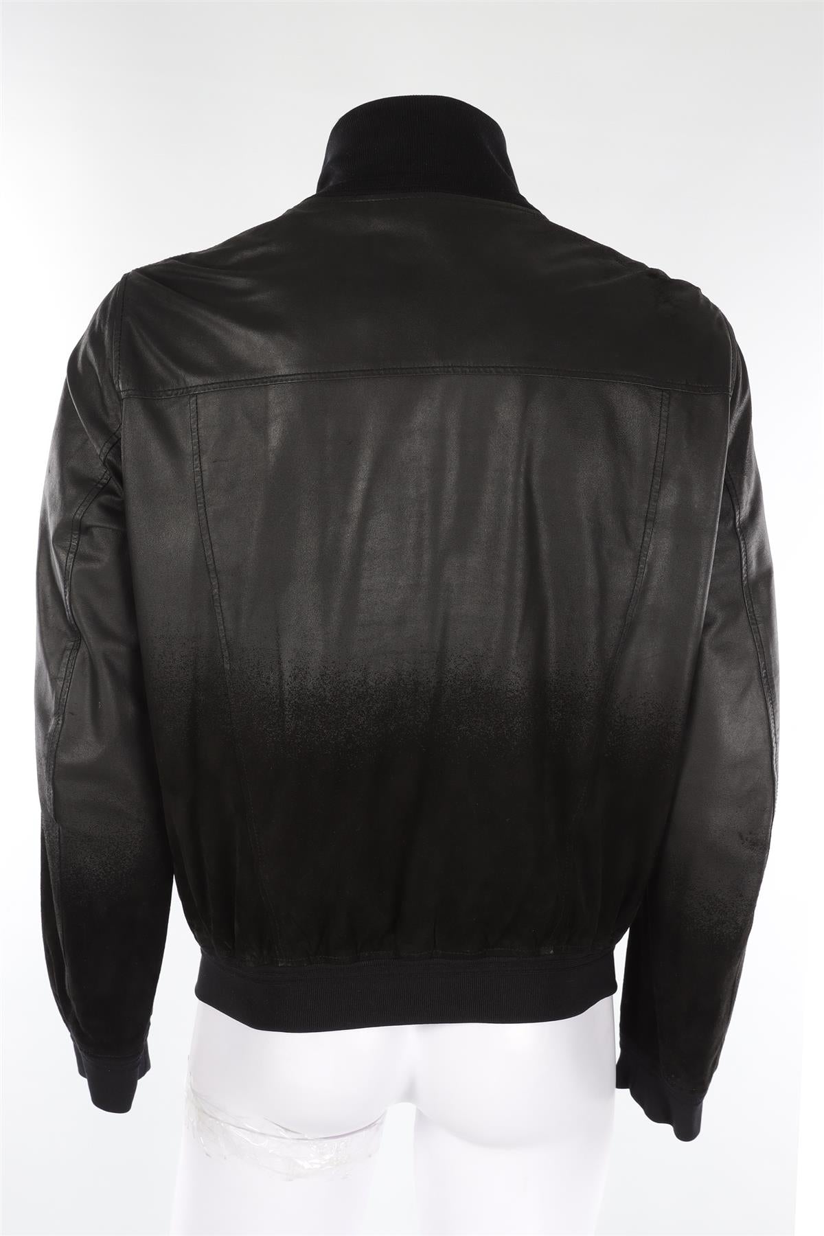 YVES SAINT LAURENT BLACK MEN'S COTTON BOMBER JACKET IT 52 UK 42