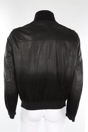 YVES SAINT LAURENT BLACK MEN'S COTTON BOMBER JACKET IT 52 UK 42