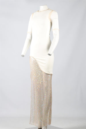 HANEY SEQUIN AND JERSEY MAXI DRESS US 0 UK 4
