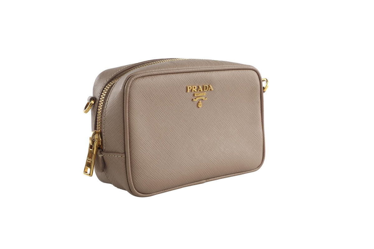 PRADA NUDE LUX CAMERA MINI SAFFIANO LEATHER CROSSBODY BAG