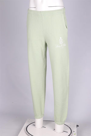 SPORTY & RICH GREEN COTTON TRACK PANTS XSMALL