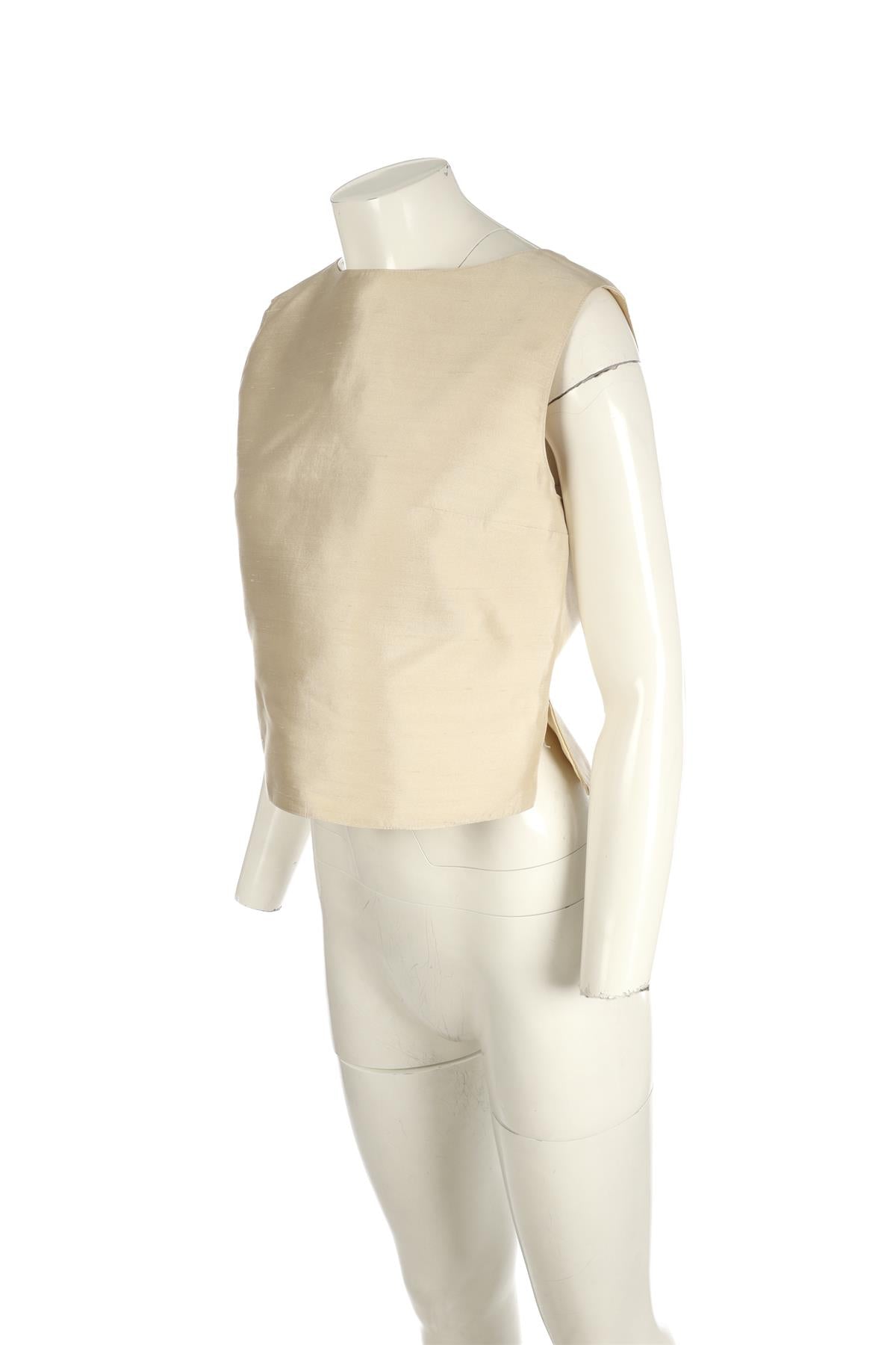 VALENTINO CREAM VINTAGE SILK TOP UK 12