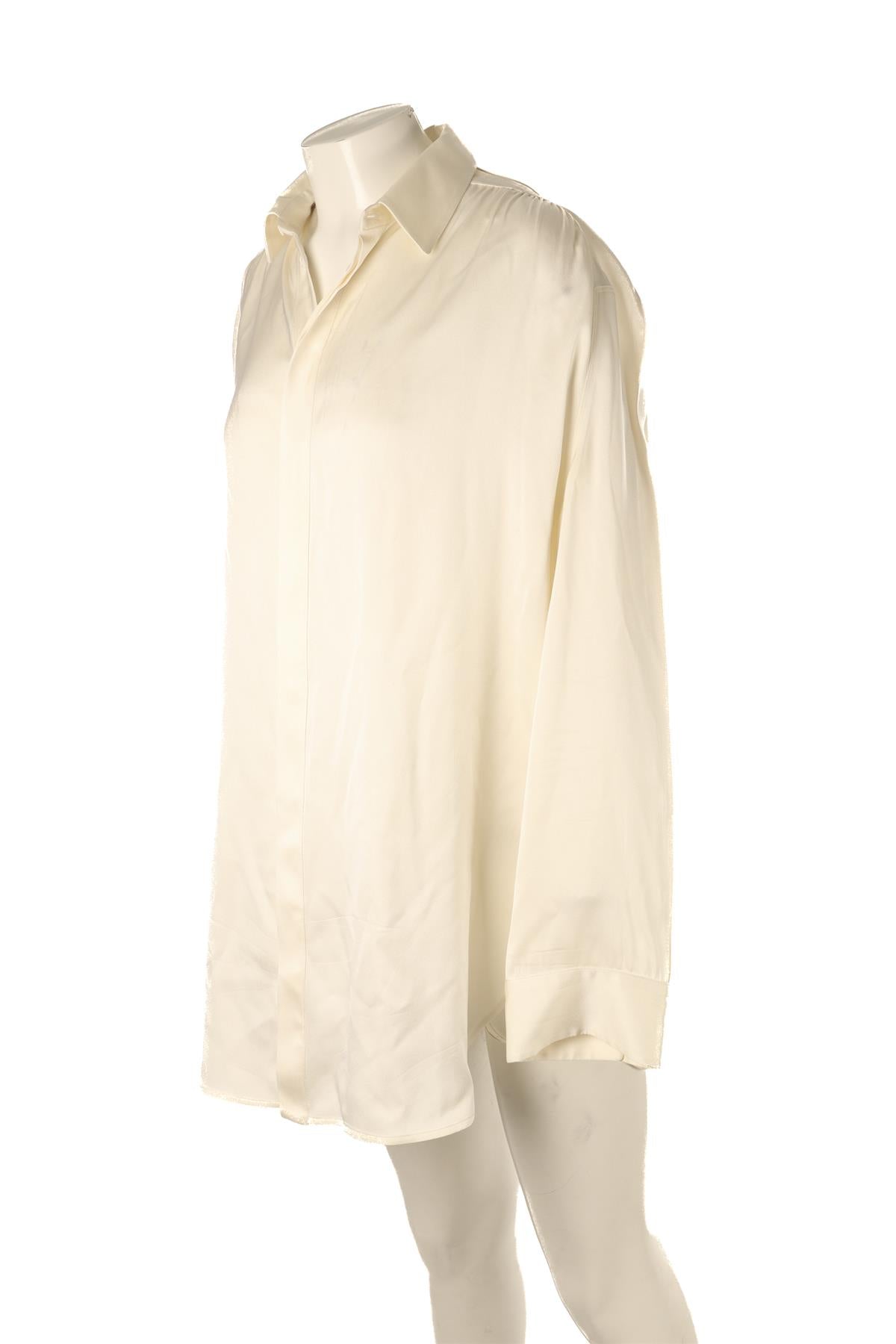 BOTTEGA VENETA CREAM SILK SHIRT IT 44 UK 12