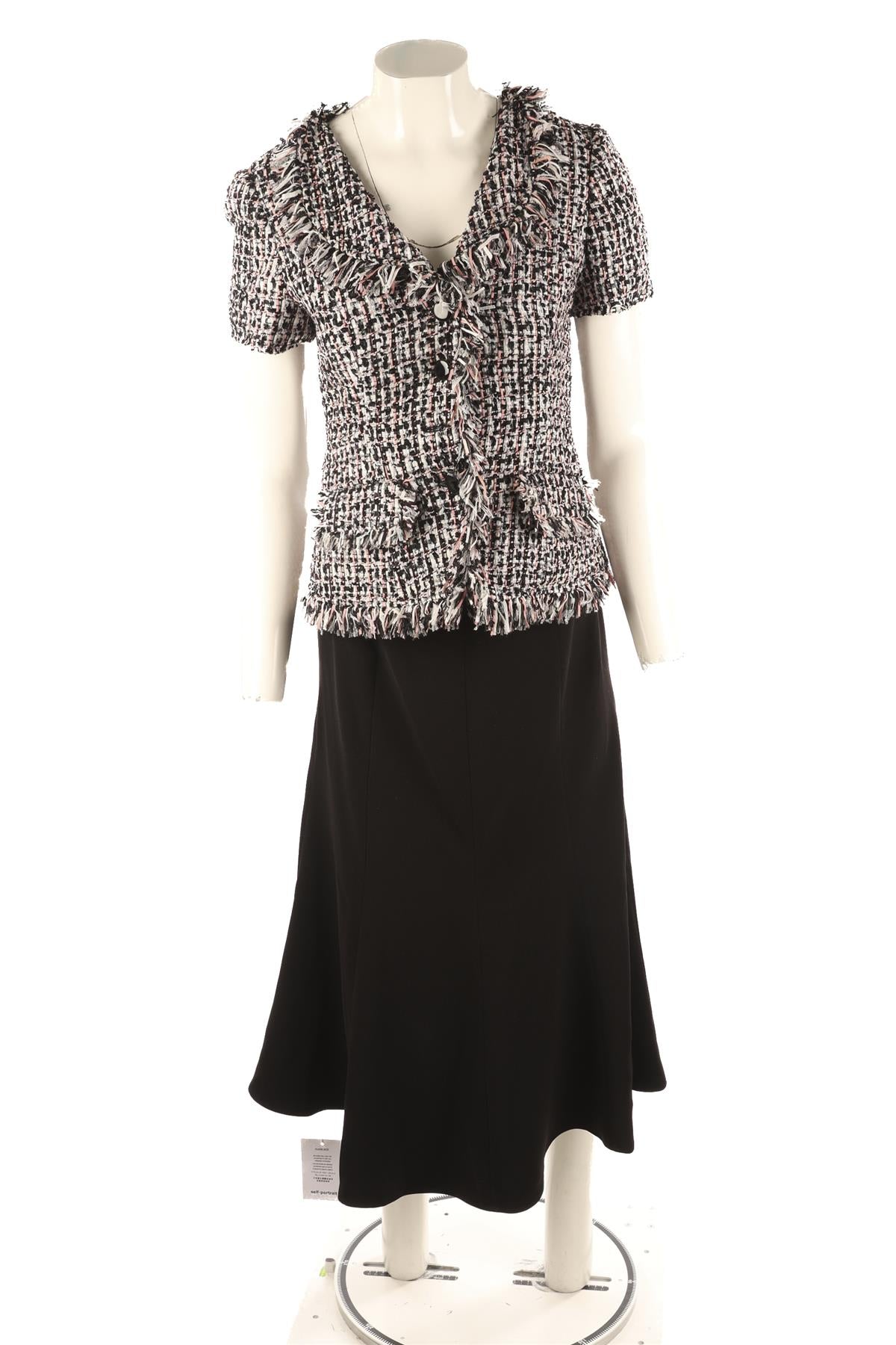 SELF-PORTRAIT BLACK CREPE MAXI DRESS UK 8