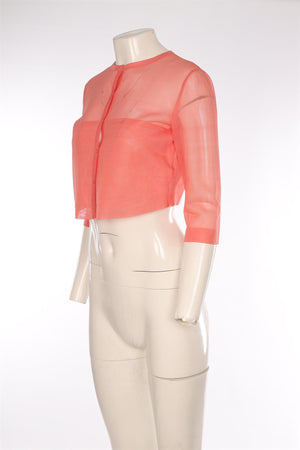 ALAÏA PINK KNIT CARDIGAN SMALL