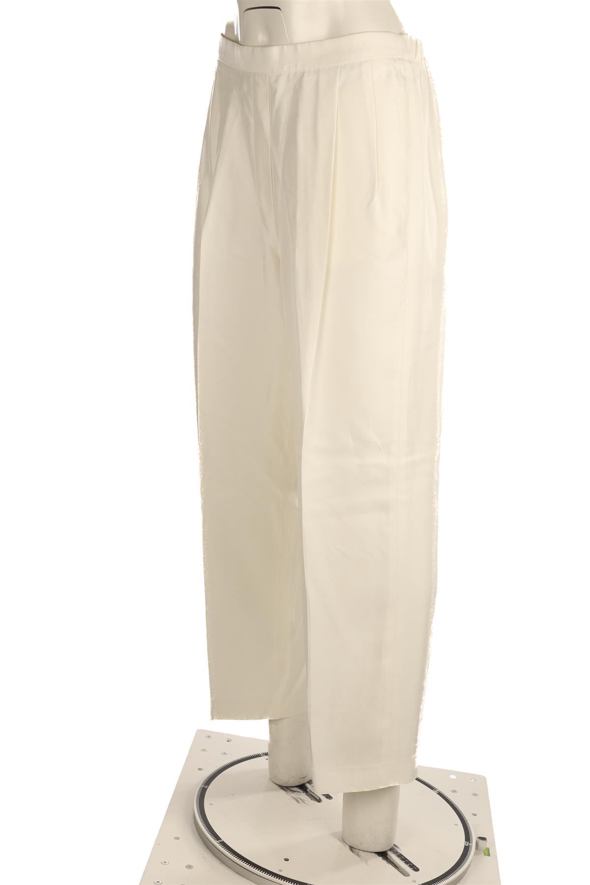 THE ROW WHITE WOVEN STRAIGHT LEG PANTS MEDIUM