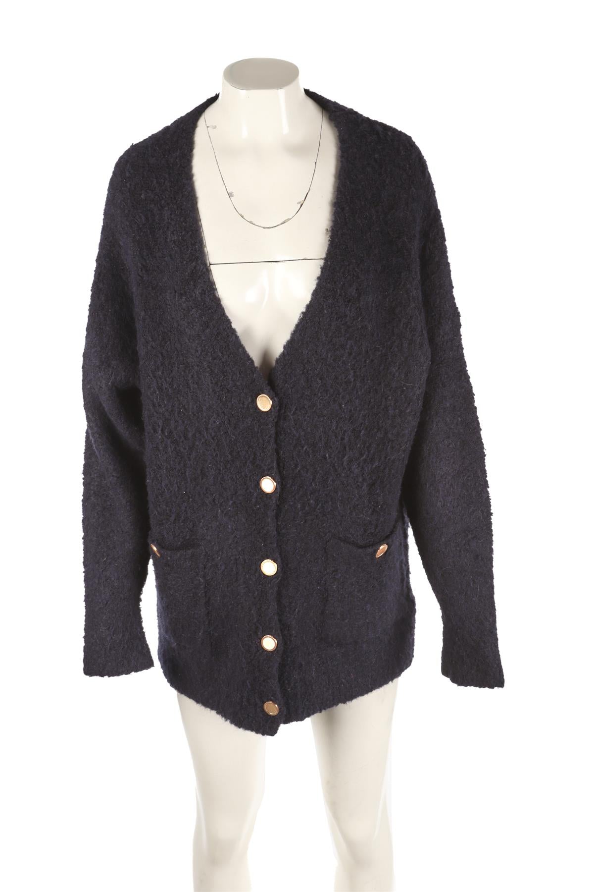 FRAME NAVY KNIT CARDIGAN SMALL
