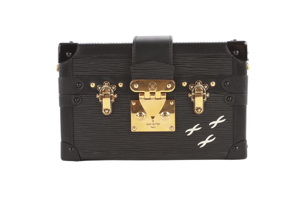 LOUIS VUITTON BLACK 2019 PETITE MALLE EPI LEATHER CLUTCH