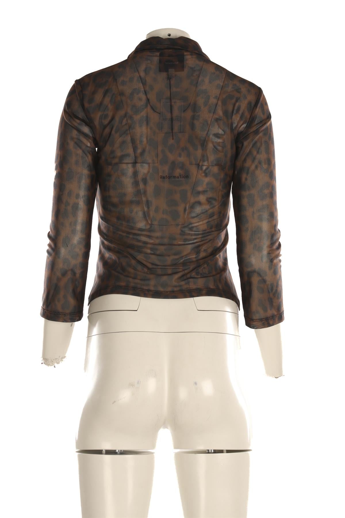REFORMATION BROWN MESH SHIRT SMALL