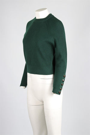 SEZANE GREEN WOOL SWEATER SMALL
