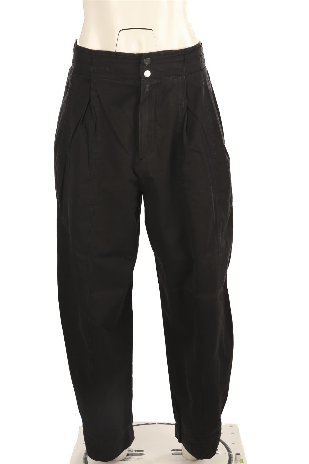 BOTTEGA VENETA BLACK COTTON TAPERED PANTS IT 40 UK 8