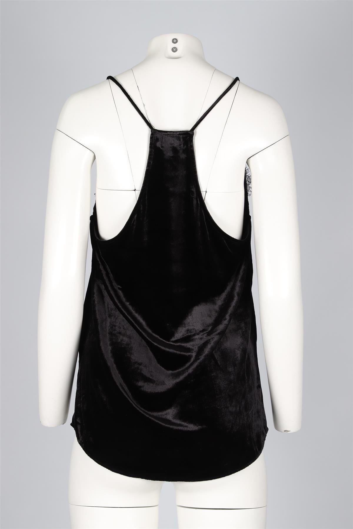 CAMI NYC BLACK VELVET TOP LARGE