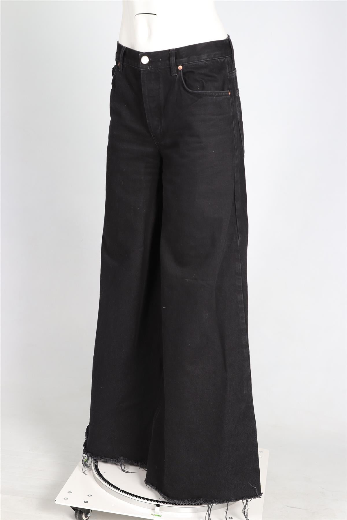 RAEY BLACK HIGH RISE WIDE LEG JEANS W30 UK 12