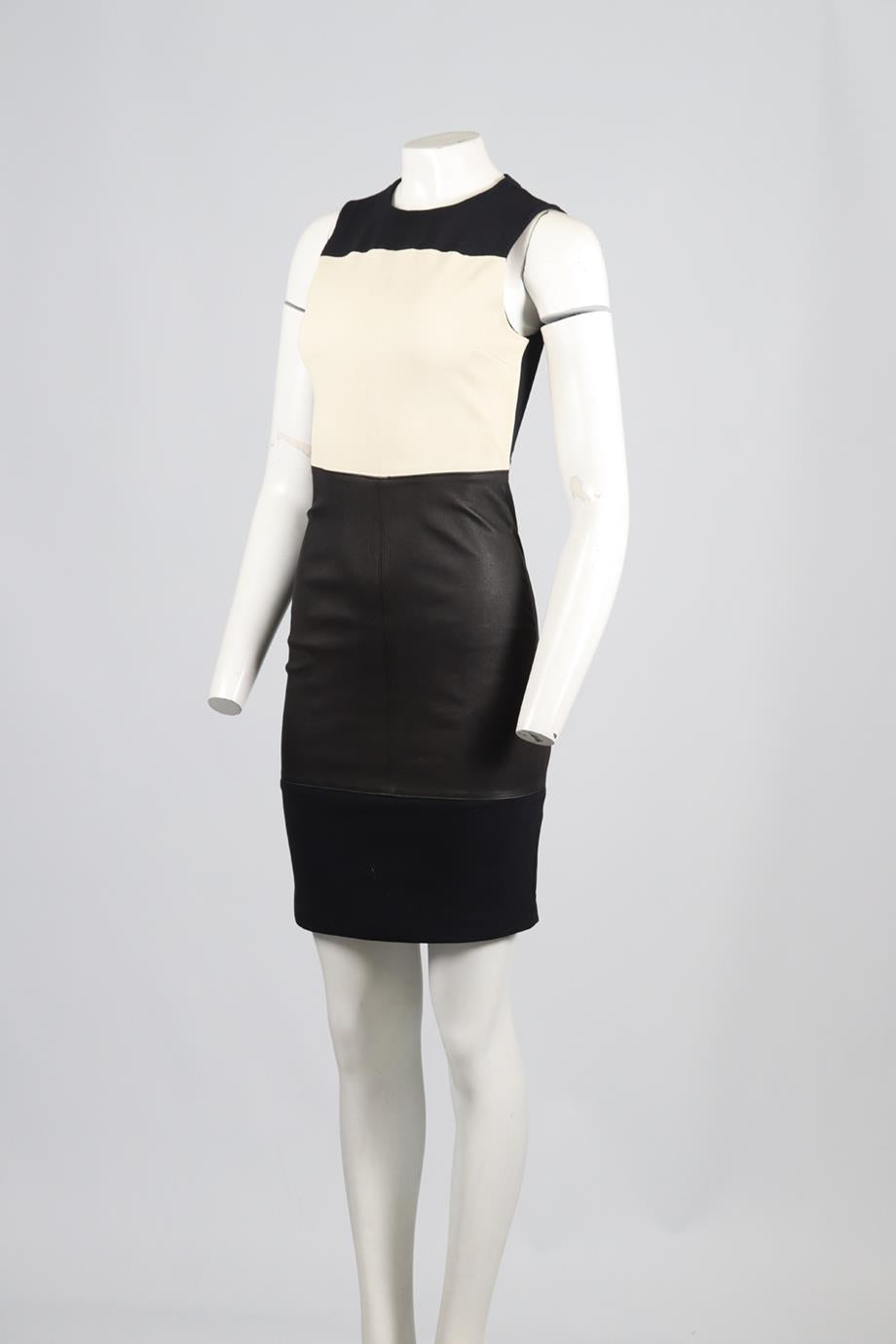 A.L.C. COTTON AND LEATHER MINI DRESS US 4 UK 8