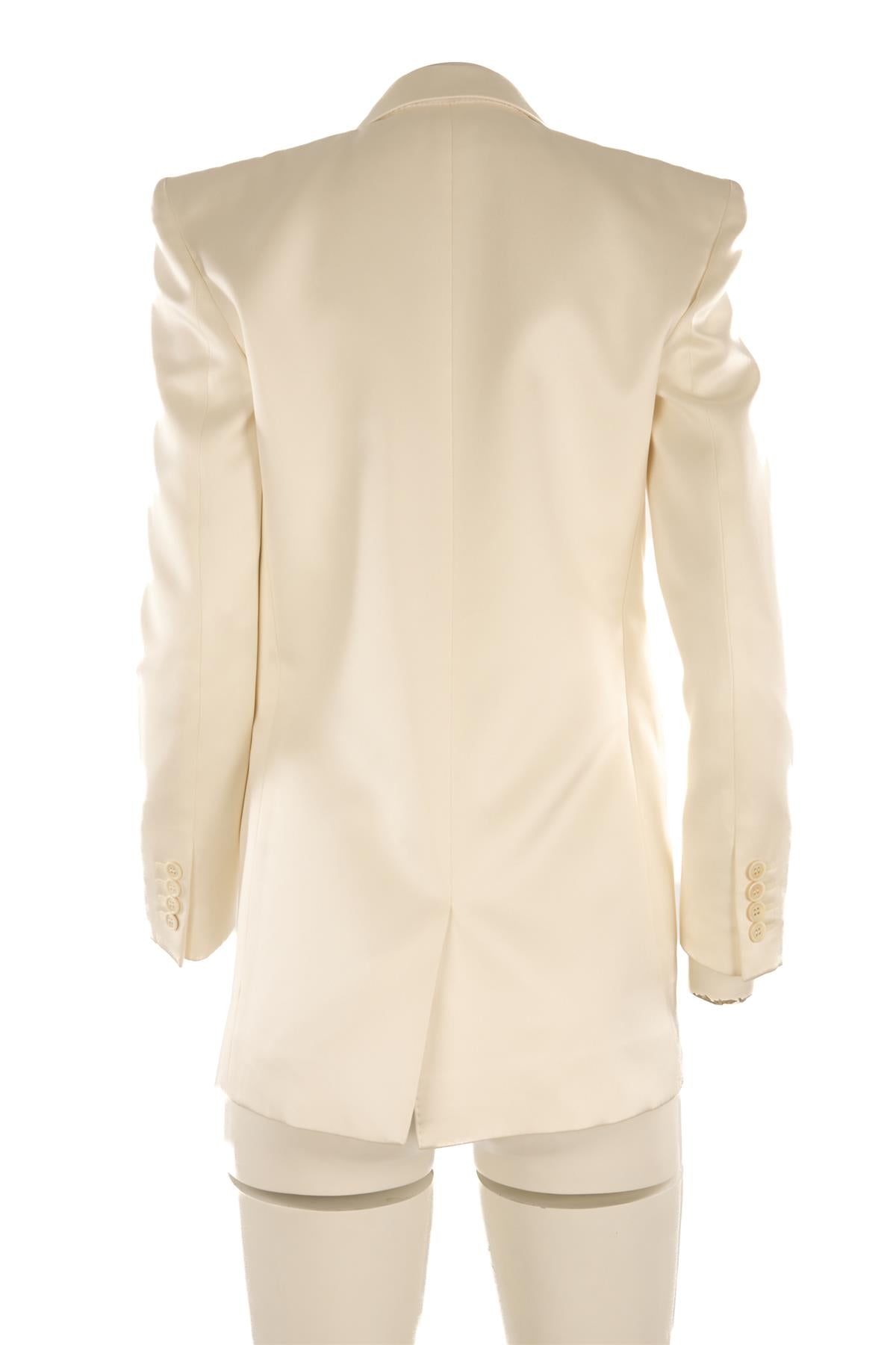 SAINT LAURENT IVORY SILK BLAZER FR 36 UK 8
