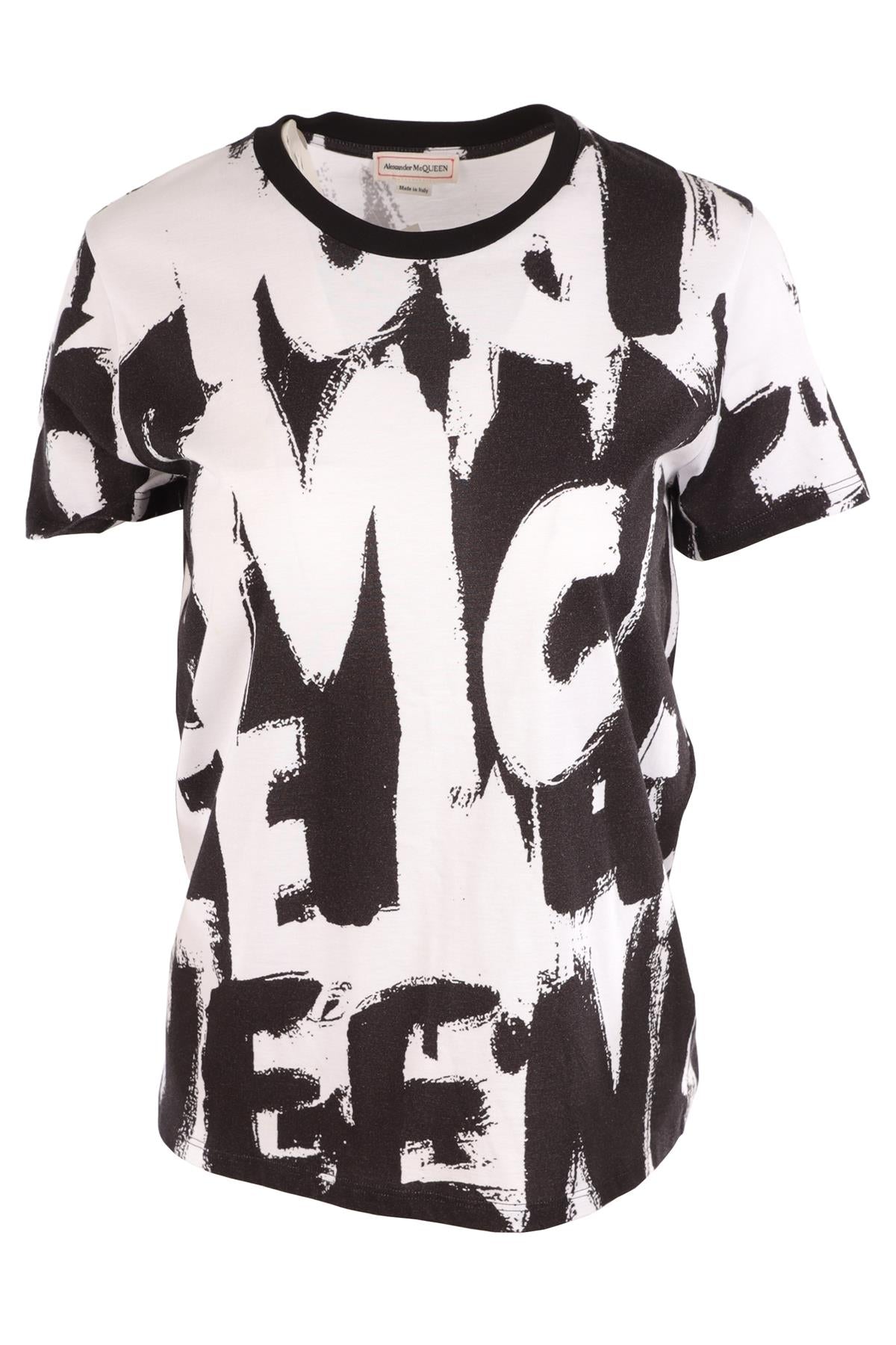 ALEXANDER MCQUEEN WHITE COTTON T-SHIRT IT 42 UK 10