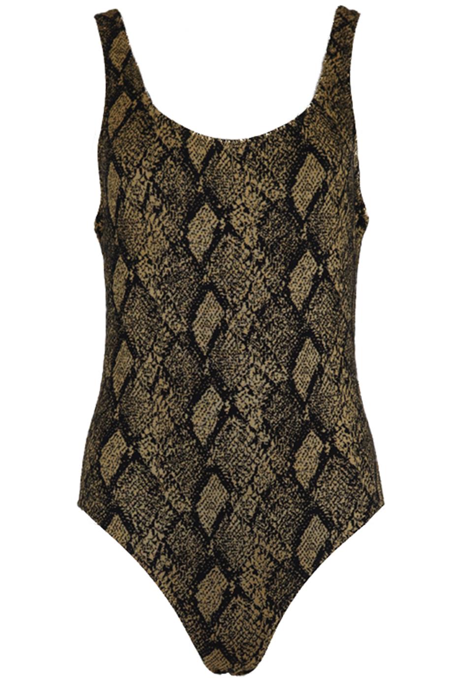SOLID AND STRIPED SNAKE PRINT SWIMSUIT XLARGE
