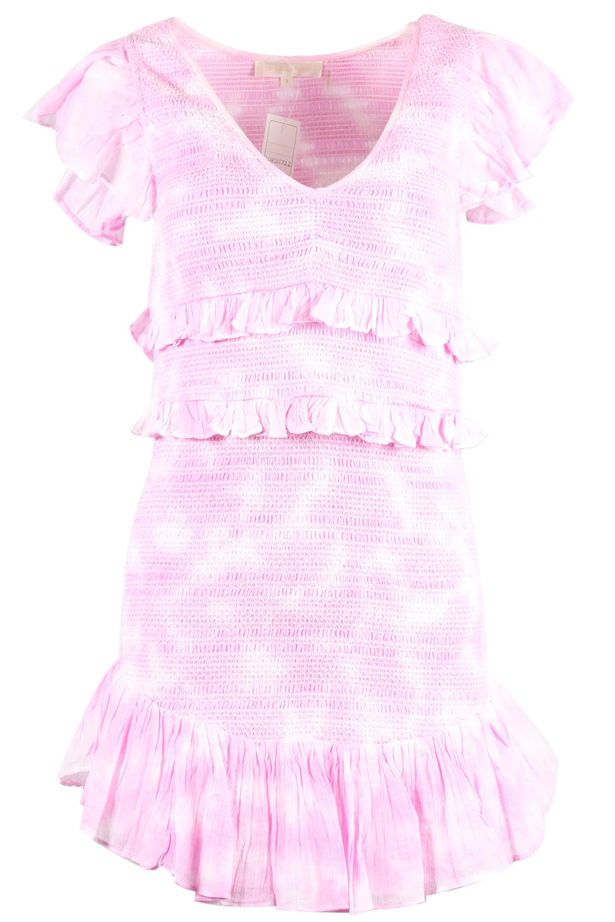 LOVESHACKFANCY PINK COTTON MINI DRESS SMALL