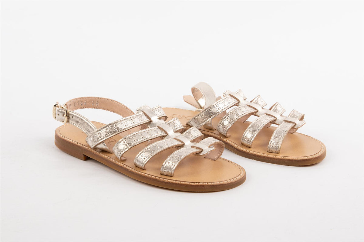 CHRISTIAN DIOR GOLD KIDS GIRLS SANDALS EU 28 UK 9.5 US 10.5