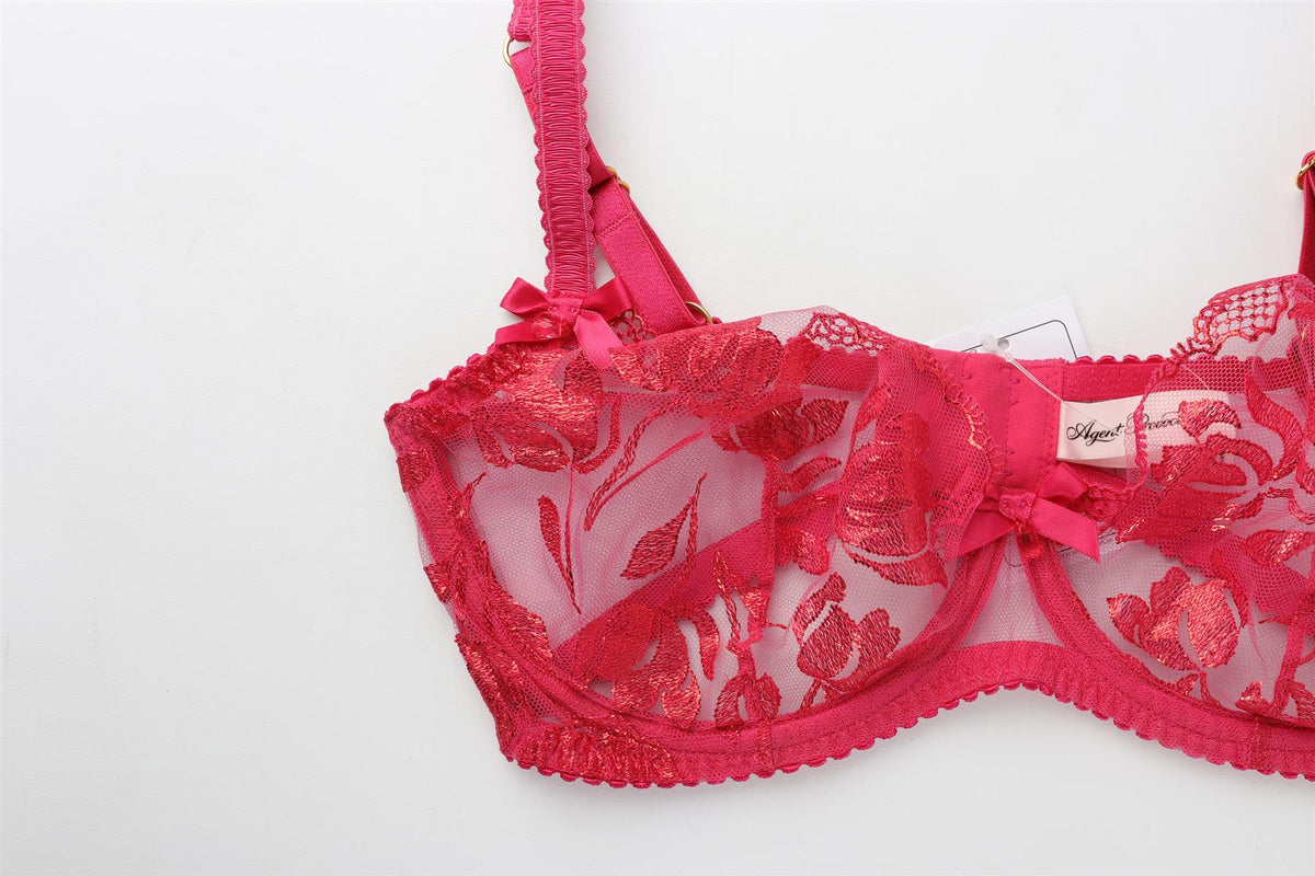 AGENT PROVOCATEUR PINK BRA AND THONG SET UK 34 DD/2