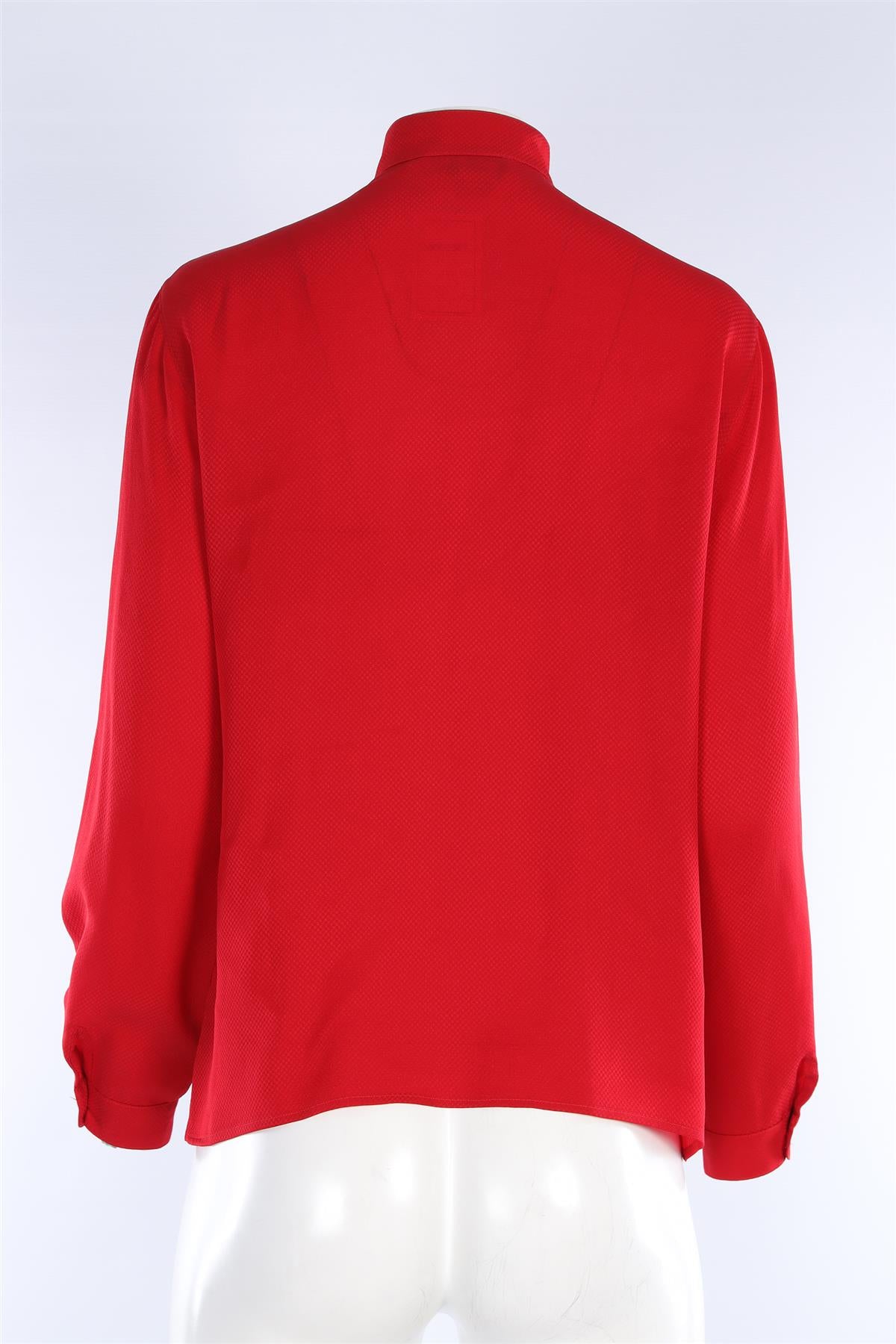 CHRISTIAN DIOR SEPERATES RED VINTAGE SILK SHIRT US 6 UK 10