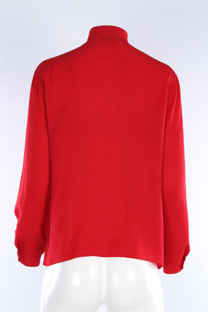 CHRISTIAN DIOR SEPERATES RED VINTAGE SILK SHIRT US 6 UK 10