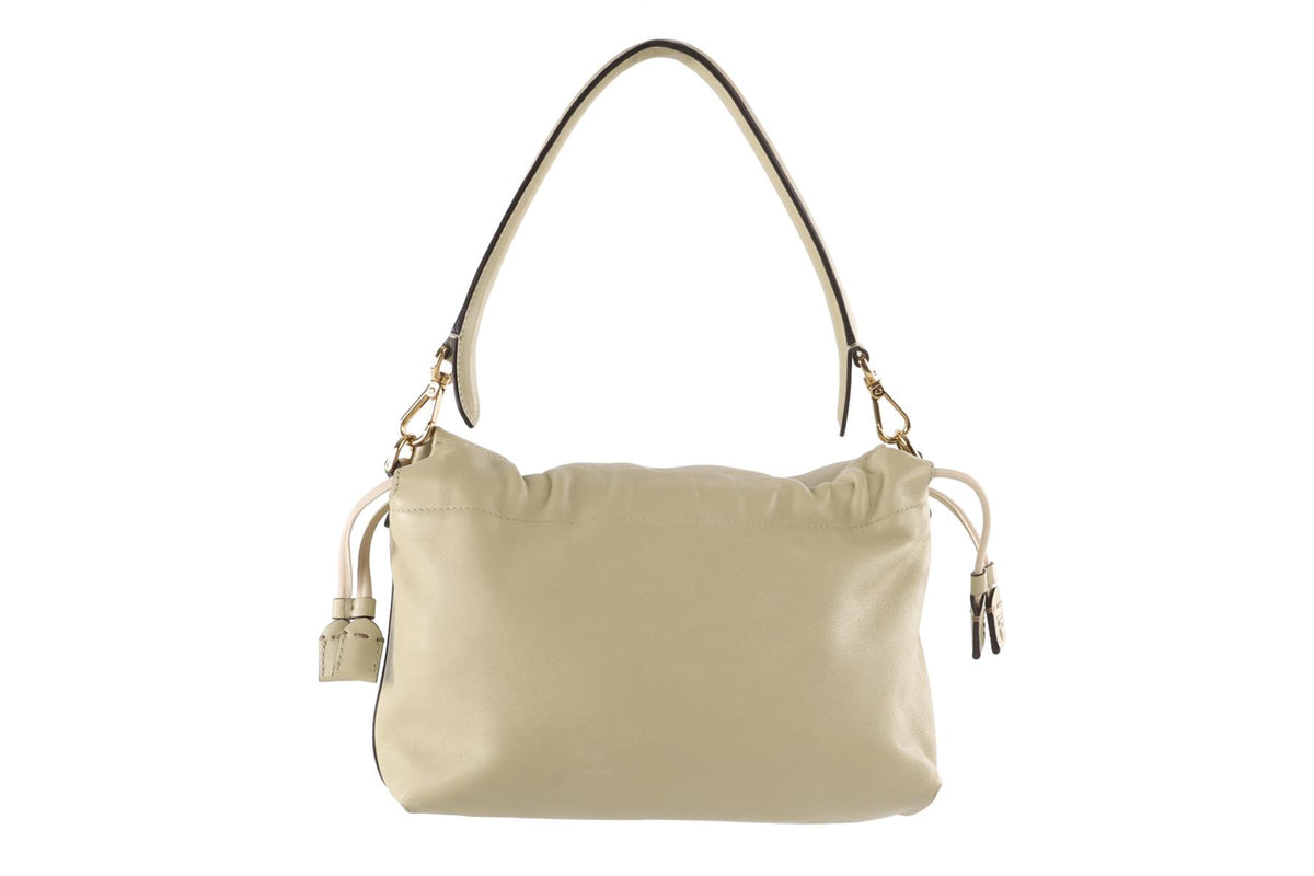 FENDI GREEN MAMMA BAGUETTE LEATHER SHOULDER BAG