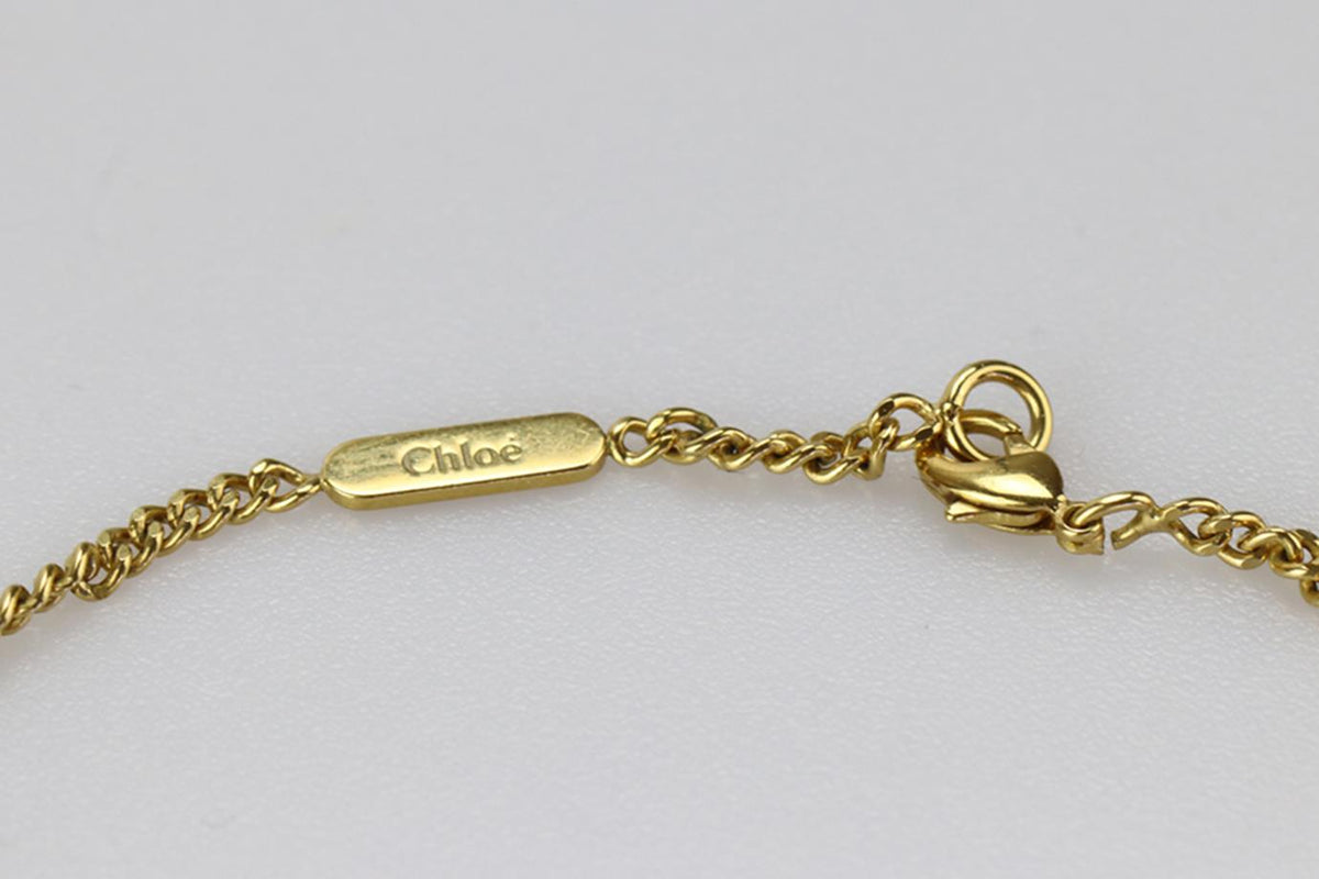 CHLOÉ GOLD AND SILVER PENDANT CHAIN NECKLACE