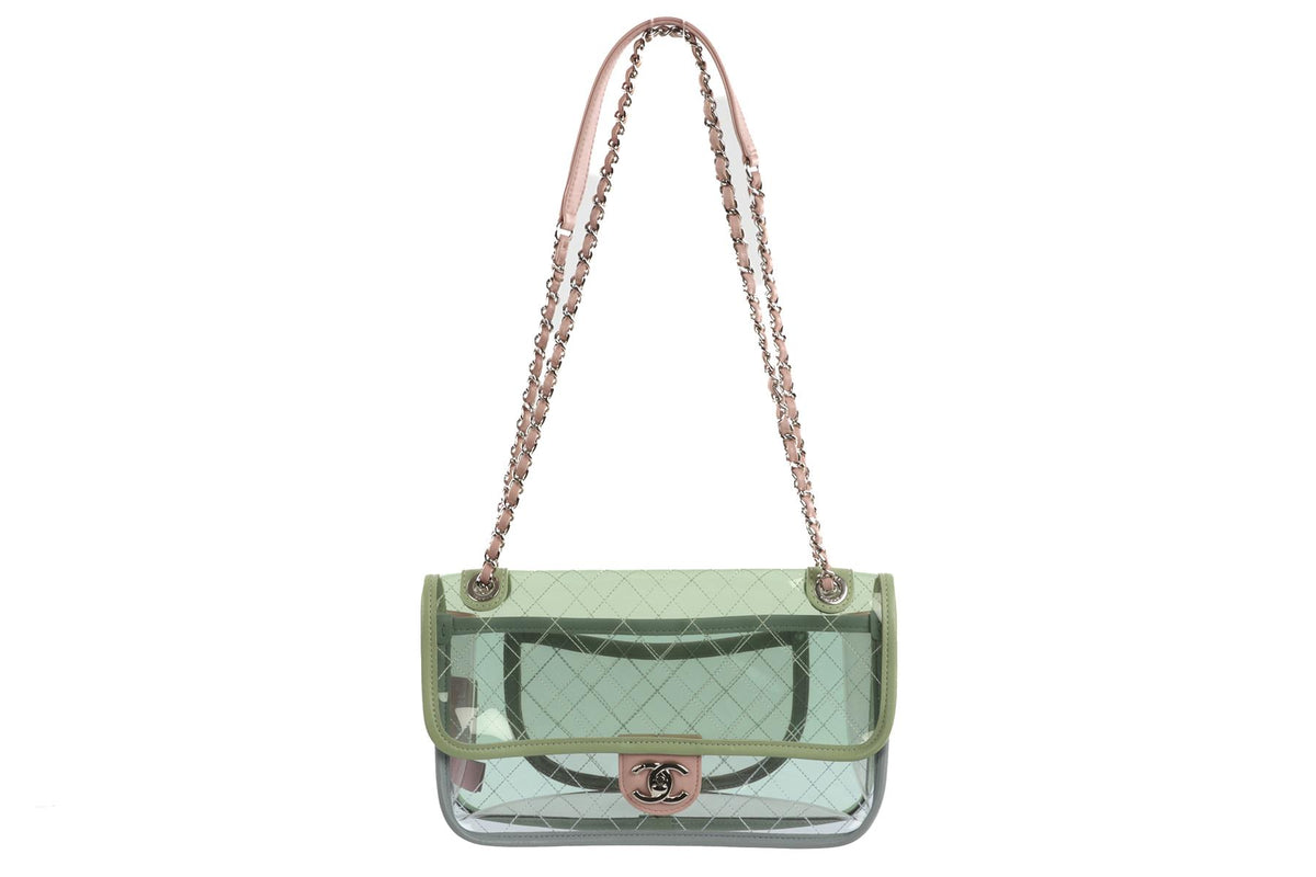 CHANEL GREEN 2018 COCO SPLASH FLAP PVC SHOULDER BAG