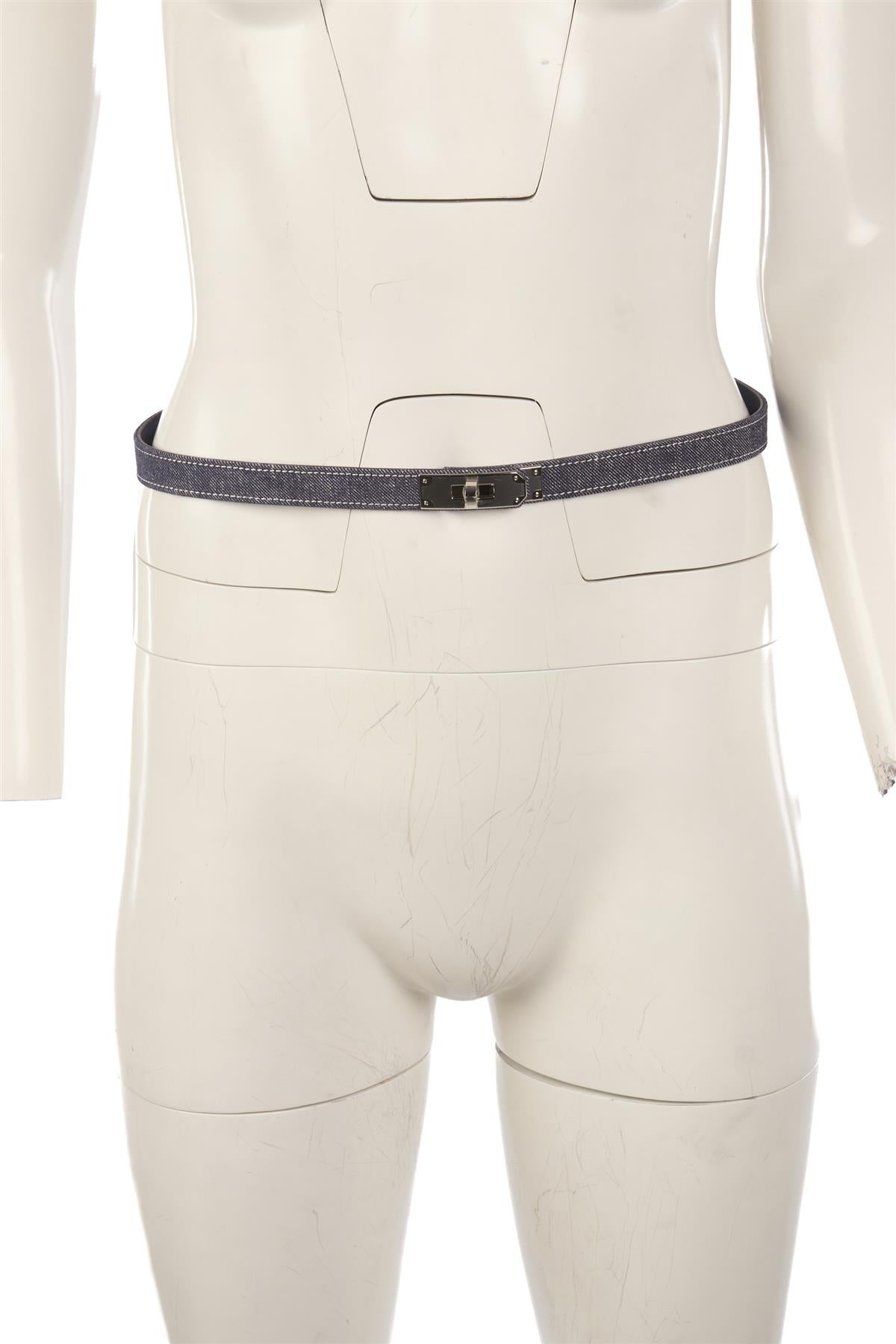 HERMÈS BLUE 2024 KELLY 18 MM DENIM WAIST BELT